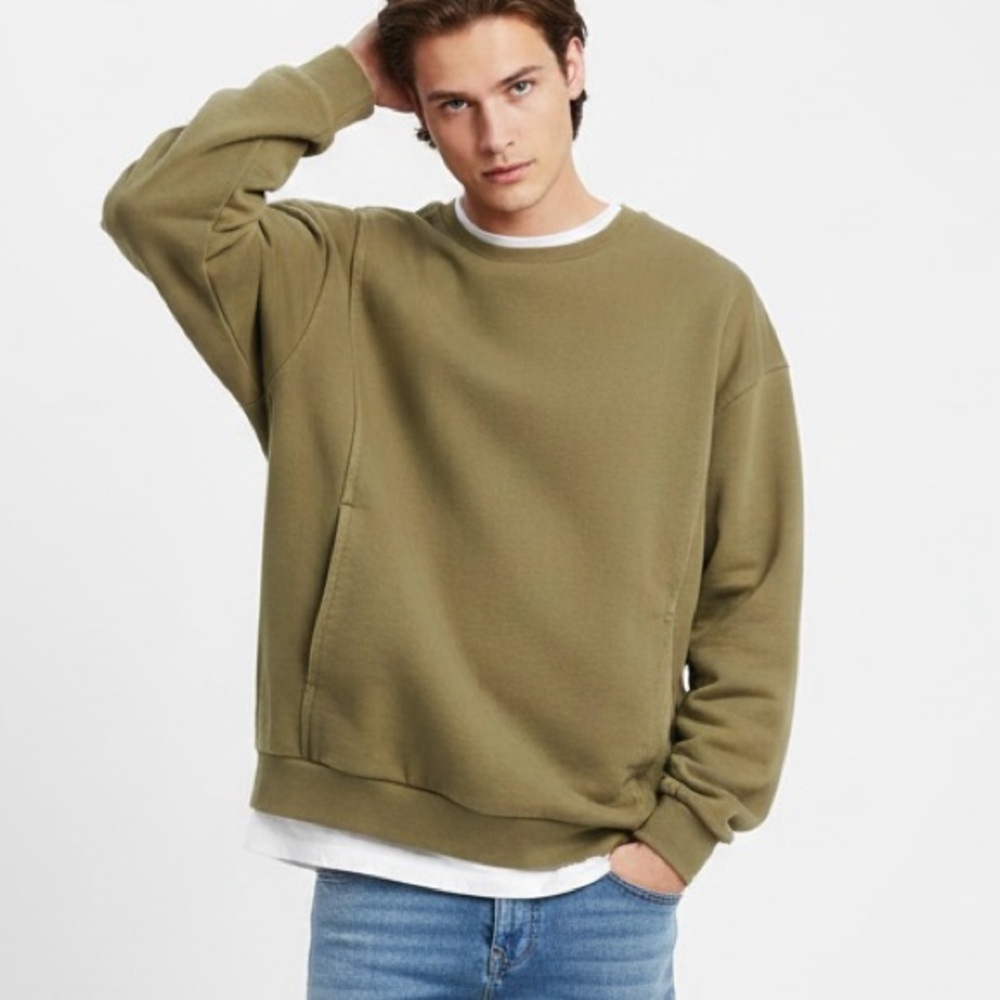 Zara Men's Olive Green Sweater